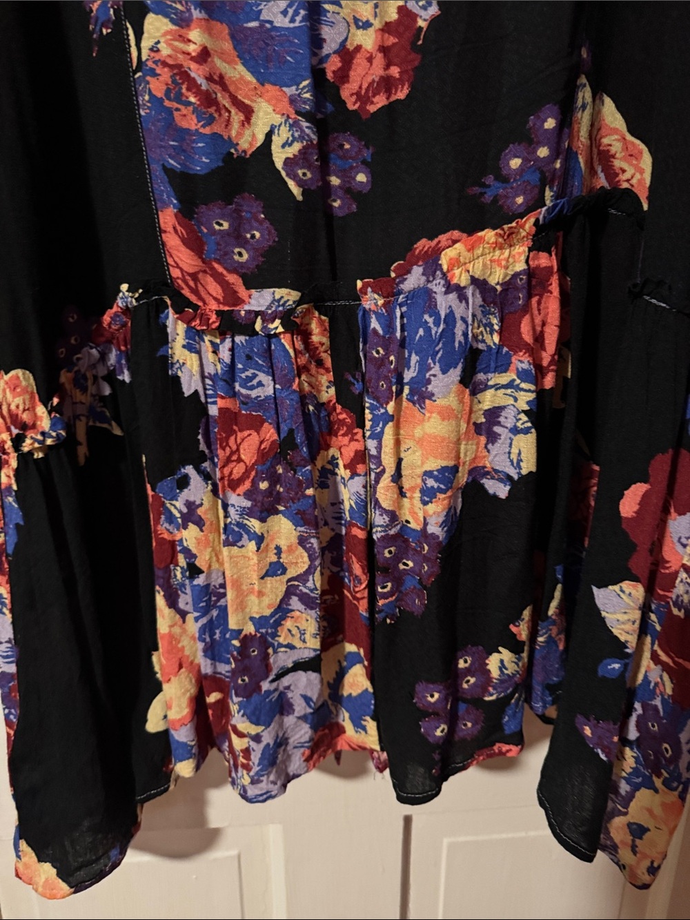 Free People Brunch a Bunch Mixed Floral Button-Front Tunic with Pink Accent - Picture 10 of 11